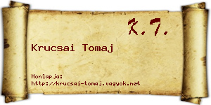 Krucsai Tomaj névjegykártya